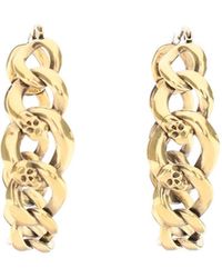 Alexander McQueen Chain Hoop Earrings Os - Metallic