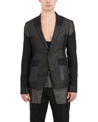 Rick Owens - Patchwork Buttoned Jacket - Lyst