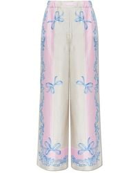 Versace - Silk Loose-Fitting Trousers - Lyst
