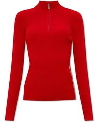 Moncler - Wool Zip-up Polo Neck Jumper - Lyst