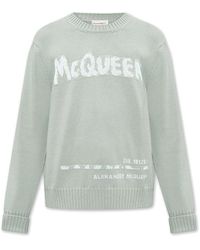 Alexander McQueen - Cotton Sweater With Logo - Lyst
