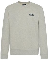 A.P.C. - Logo Embroidered Crewneck Sweatshirt - Lyst