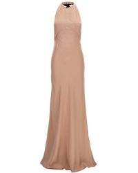 N°21 - Lace Satin Long Dress Dresses - Lyst