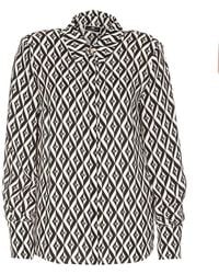 Elisabetta Franchi - Geometric Logo-printed Long Sleeved Shirt - Lyst