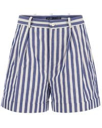 Polo Ralph Lauren - High-waist Striped Shorts - Lyst