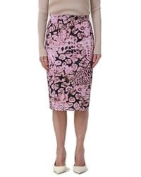 Pinko - High-waist Floral-printed Midi Skirt - Lyst