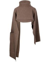 Sandbeige - Cropped Turtleneck Sweater - Lyst