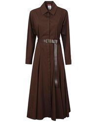 Max Mara - Belted Long-Sleeved Chemise Dress - Lyst