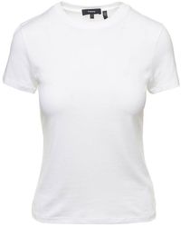 Theory - Fitted White Crewneck T-shirt In Cotton - Lyst