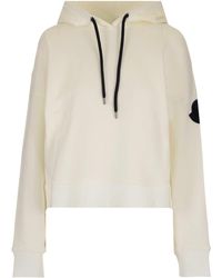 Moncler Logo Patch Hoodie - White