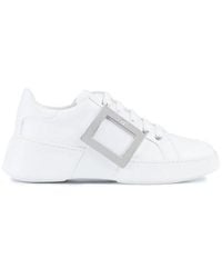 Roger Vivier - Viv' Skate Metal Buckle Sneakers - Lyst