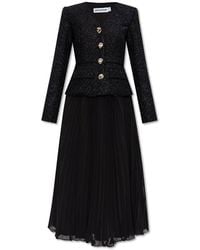 Self-Portrait - Dress With Pleated Finish - Lyst