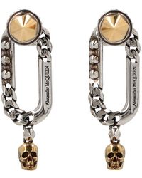 Alexander McQueen Safety Pin And Stud Earrings - White