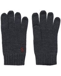 Polo Ralph Lauren Logo Embroidered Gloves - Grey