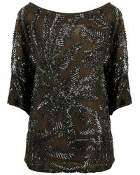 P.A.R.O.S.H. Sequin Embellished Oversized Blouse - Multicolour