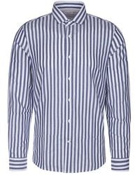 Brunello Cucinelli - Striped Long-sleeved Shirt - Lyst