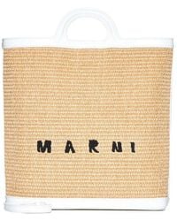 Marni - Tropicalia Logo Embroidered Raffia Tote Bag - Lyst