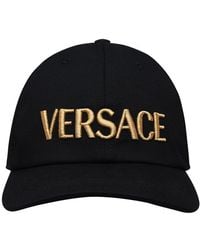 Versace - Black Cotton Hat - Lyst