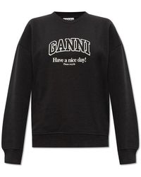 Ganni - Sweatshirt With Logo, - Lyst