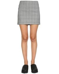 Sportmax - Wool Blend Batavia Mini Skirt With Prince Of Wales Pattern - Lyst