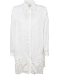 Ermanno Scervino - Lace Paneled Oversize Long Shirt - Lyst