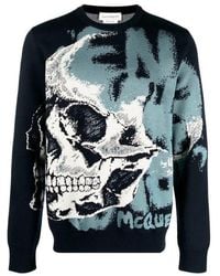 Alexander McQueen - Logo Skull Intarsia Sweater - Lyst