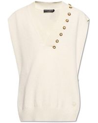 Dolce & Gabbana - Sweater With Shimmering Appliqués - Lyst