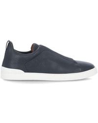 ZEGNA - Triple Stitch Round Toe Sneakers - Lyst