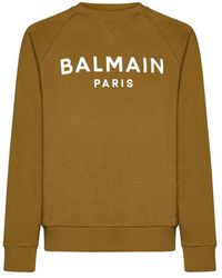 Balmain - Paris Logo Printed Sweatshirt - Lyst