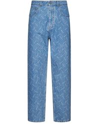 Bally - Logo Patch Mid Rise Jeans - Lyst