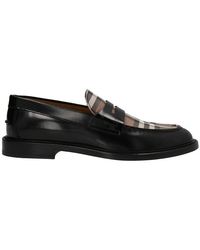 Burberry - Croftwood Check Leather Loafers - Lyst