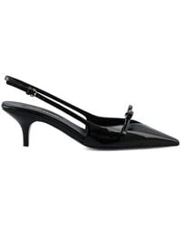 Miu Miu - Brushed Leather Slingback Pumps - Lyst