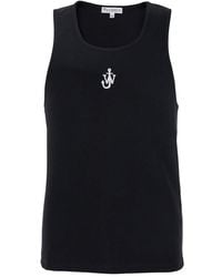 JW Anderson - Jw Anderson Sleeveless Top With Logo Embroidery On The Front - Lyst