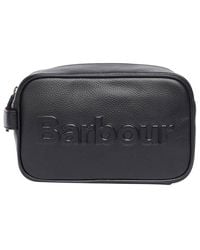 Barbour - Logo Embossed Zipped Clutch Bag - Lyst