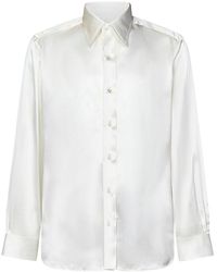 Tom Ford - Curved Hem Buttoned Satin Shirt - Lyst