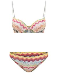 Missoni - Zig-zag Printed Knitted Bikini Set - Lyst