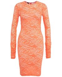 Pinko - Lace Detailed Long-sleeve Dress - Lyst