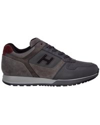 Hogan Sneaker herren h383 HXM4290EM503IT649S Blue Grey Black Logo Wildleder 