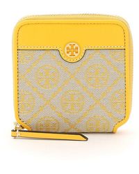 Tory Burch T Monogram Jacquard Chain Wallet in White | Lyst
