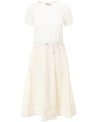 Moncler Gathered T-shirt Dress - White