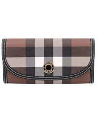 Burberry - Continental Wallet With Check Motif - Lyst