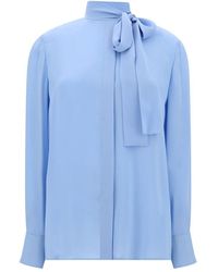 Valentino - Bow-detailed Long-sleeved Shirt - Lyst