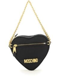 Moschino - Logo Plaque Heart Shape Tote Bag - Lyst