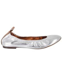 Lanvin - Metallic Leather Ballerina Flats - Lyst