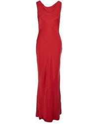 Norma Kamali - Sleeveless Dress With Draped Neckline And Low Rear - Lyst