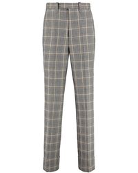 Gucci - Check-pattern Wide-leg Trousers - Lyst