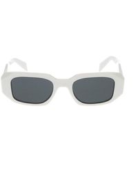 Prada 51mm Rectangular Sunglasses - White
