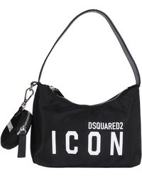 DSquared² Be Icon Logo Printed Shoulder Bag - Black