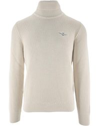 Aeronautica Militare - Turtleneck Logo-Embroidered Ribbed Jumper - Lyst