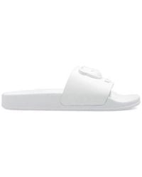 Moschino - Logo Embossed Slip-on Sandals - Lyst